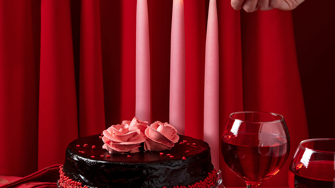 persian pink tapered candle by colonial candles