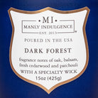 Manly Indulgence Scented Jar Candle, Signature Collection - Dark Forest, 15 oz - Wood wick