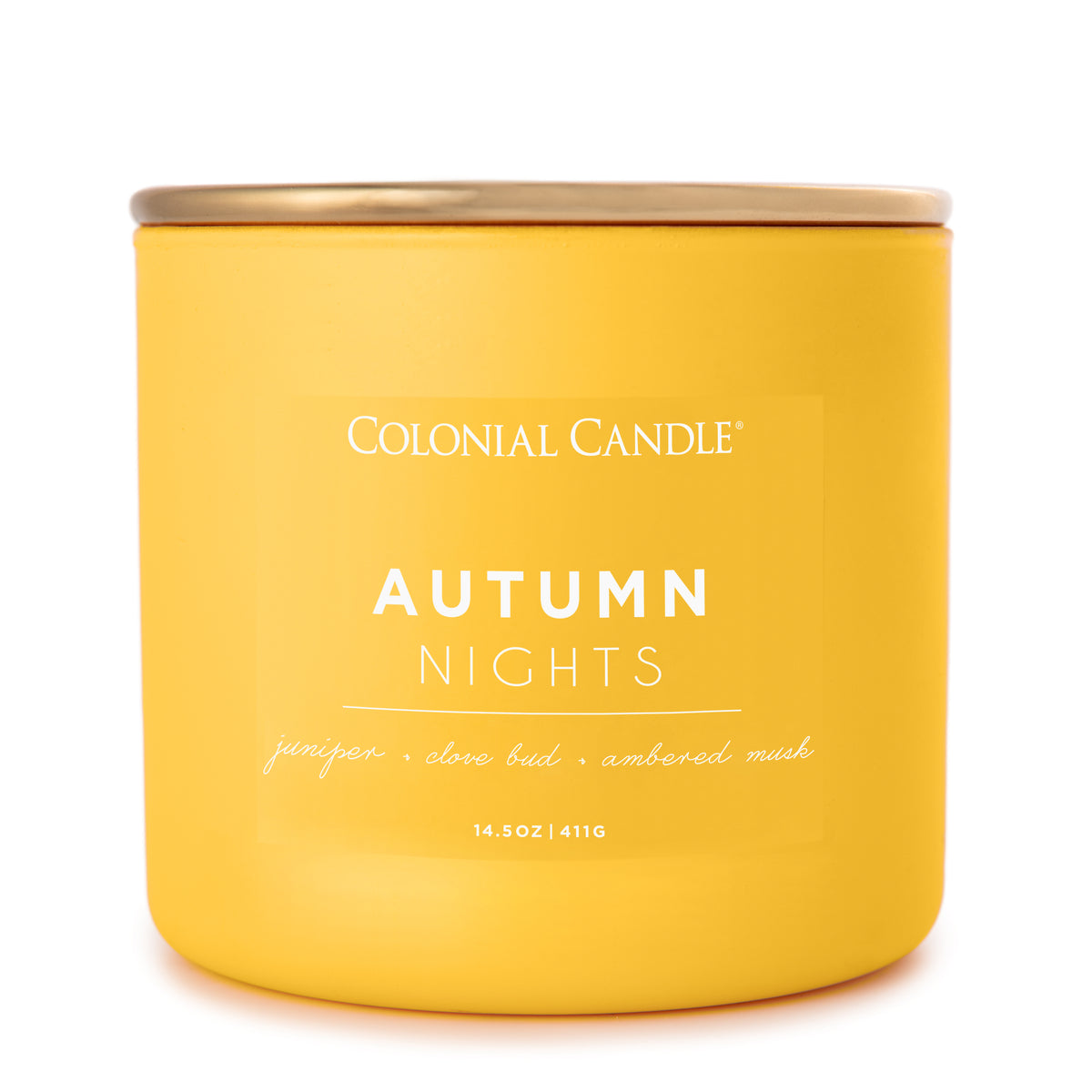 Pop of Color by Colonial Candle Scented Jar Candle, Autumn Nights, 14.5