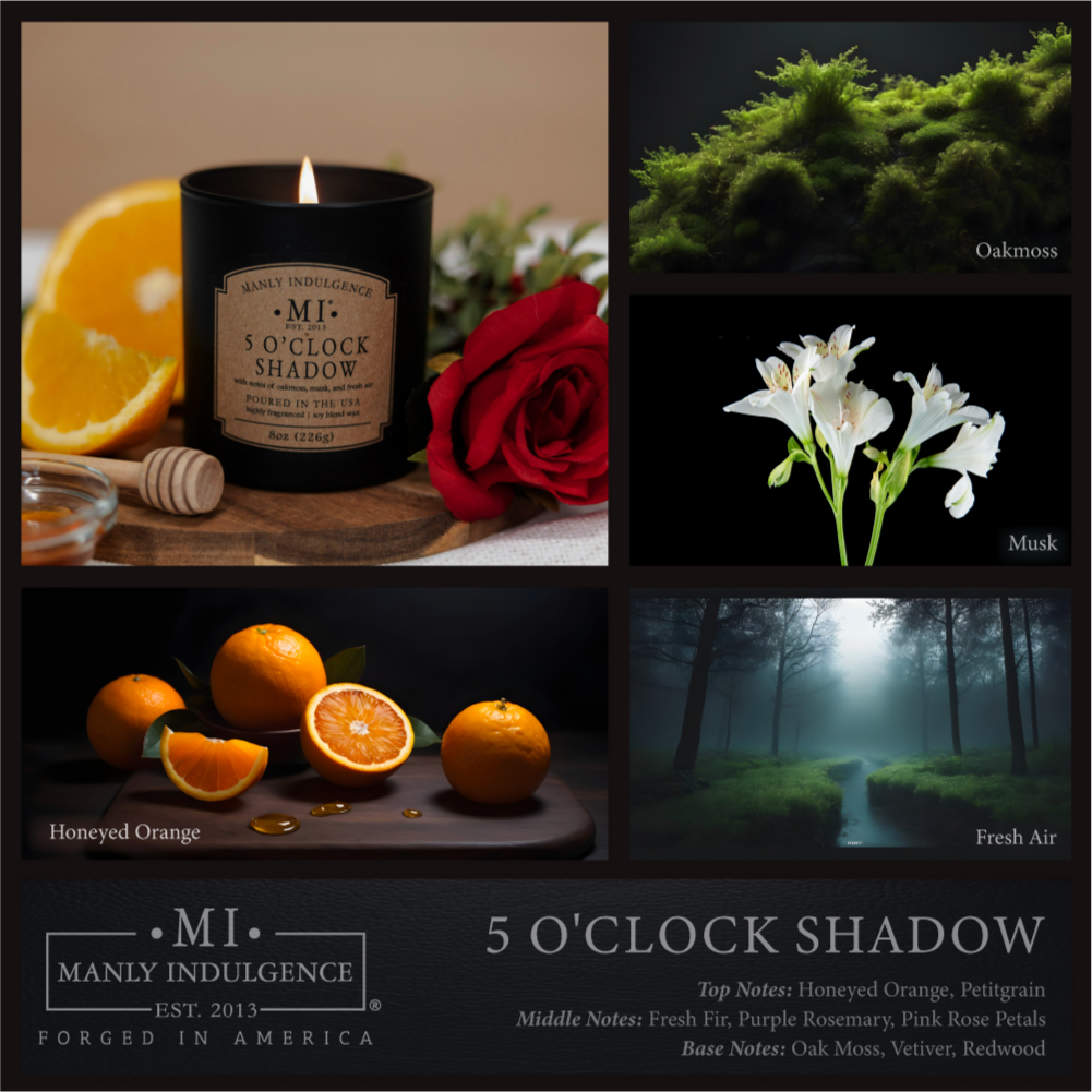 5 O'Clock Shadow candle MI Fragrance Notes