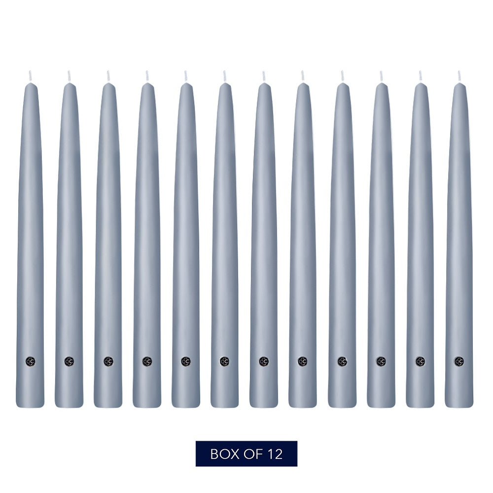 12 inch Wedgewood colored Handipt Taper candles, 12 pack