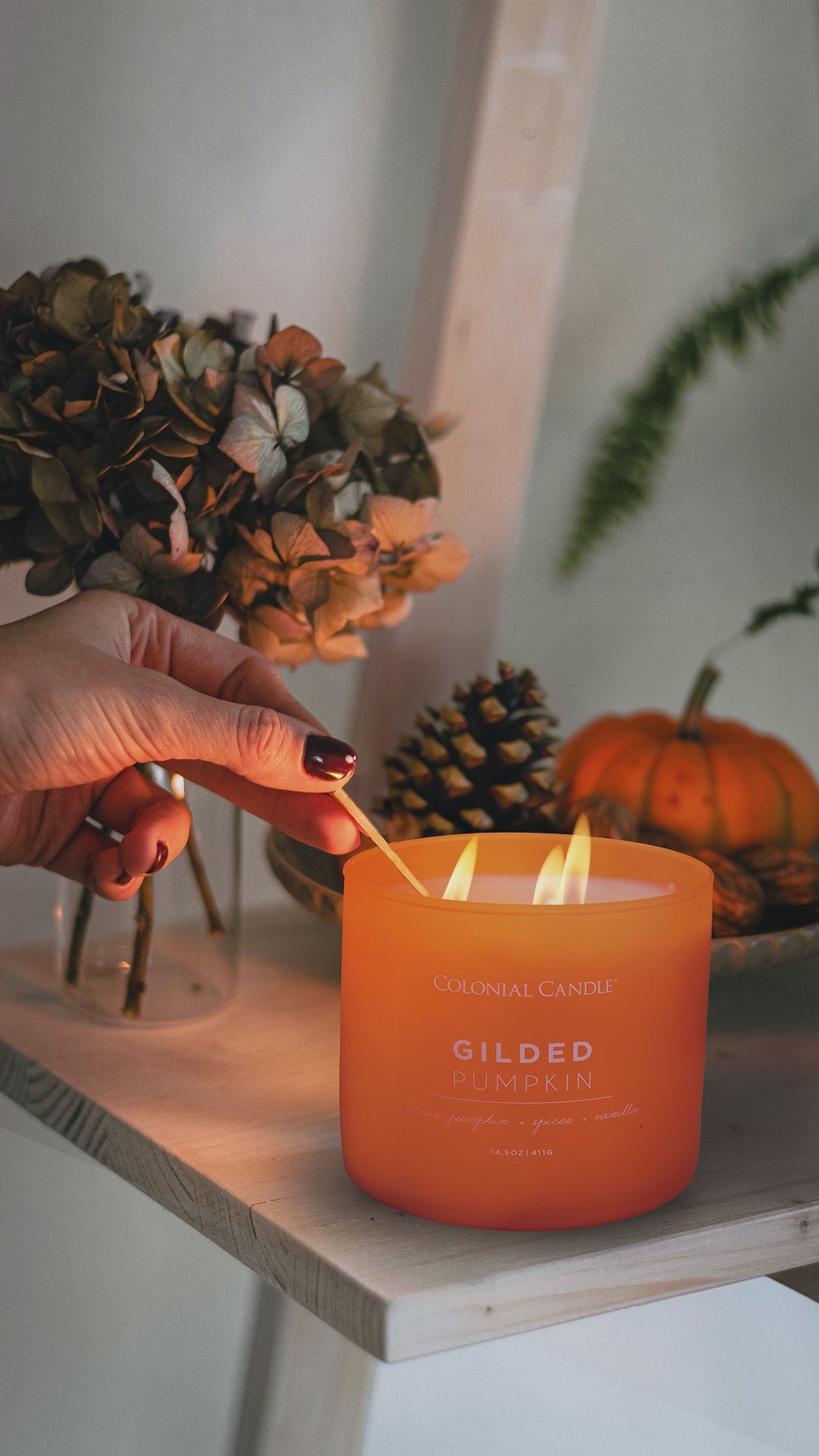 Gilded pumpkin candle video
