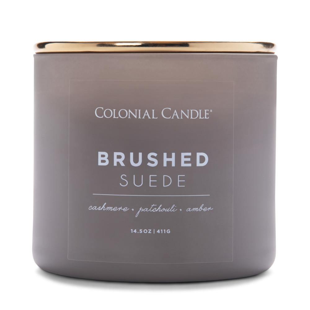 Pop of Color Scented Jar Candle, Brushed Suede, 14.5 oz, Single - Colonial Candle