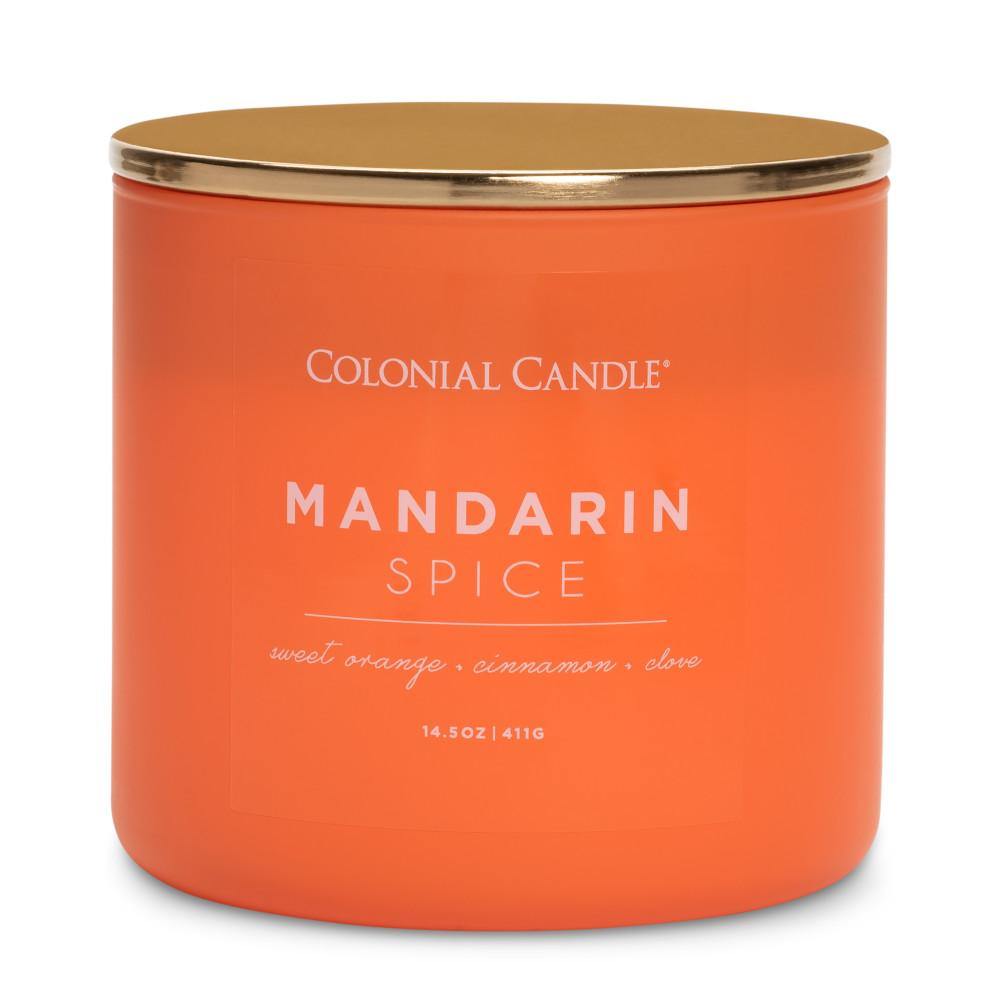 Pop of Color by Colonial Candle Scented Jar Candle, Mandarin Spice, 14.