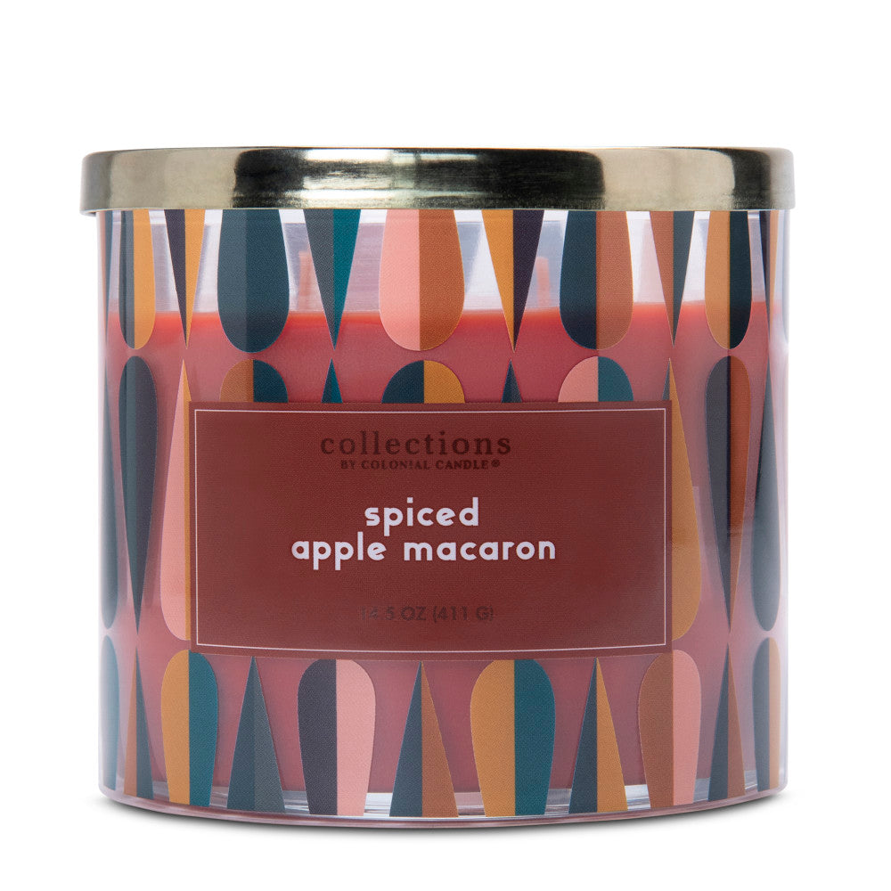 Scented Jar Candle - Vintage Harvest Collections - Spiced Apple Macaron - Colonial Candle