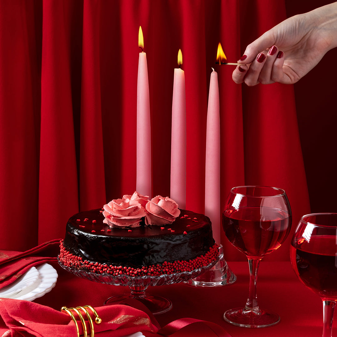 persian pink tapered candle by colonial candles