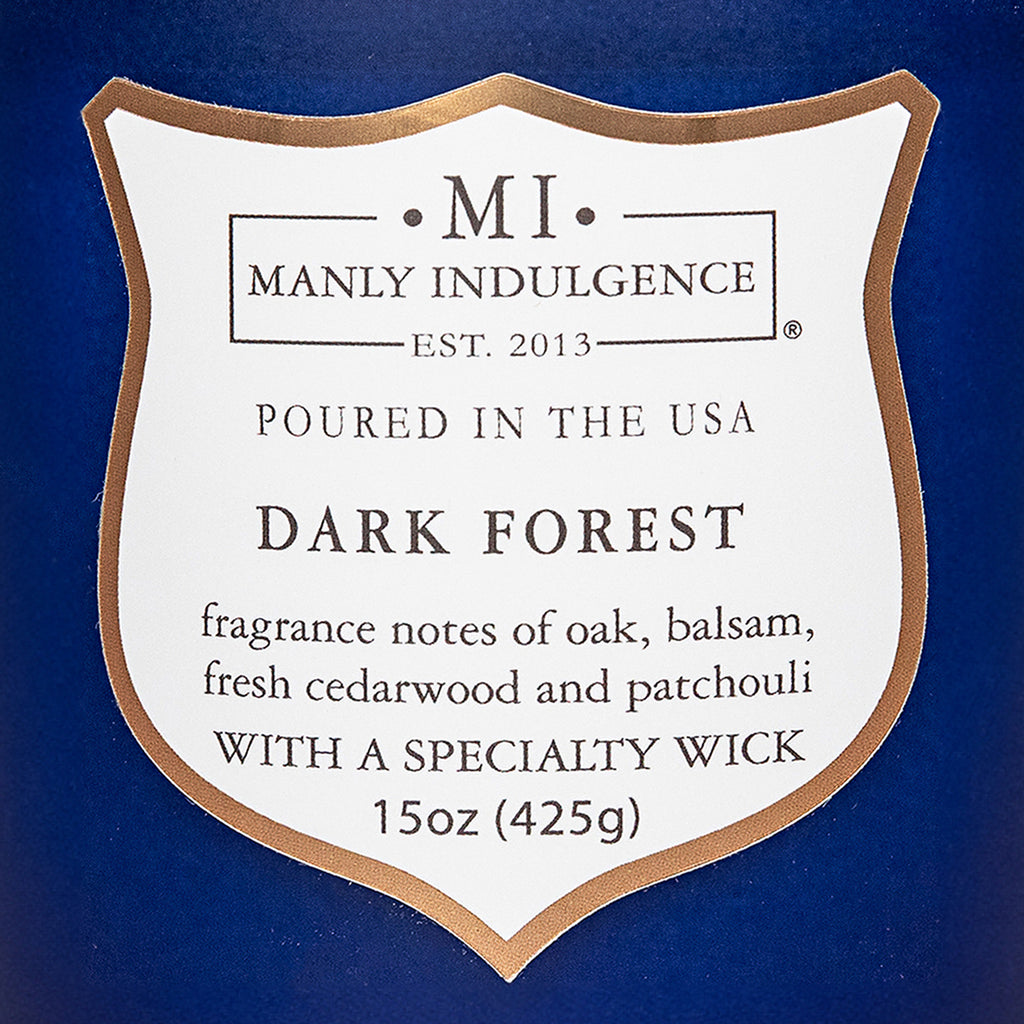 Manly Indulgence Scented Jar Candle, Signature Collection - Dark Forest, 15 oz - Wood wick