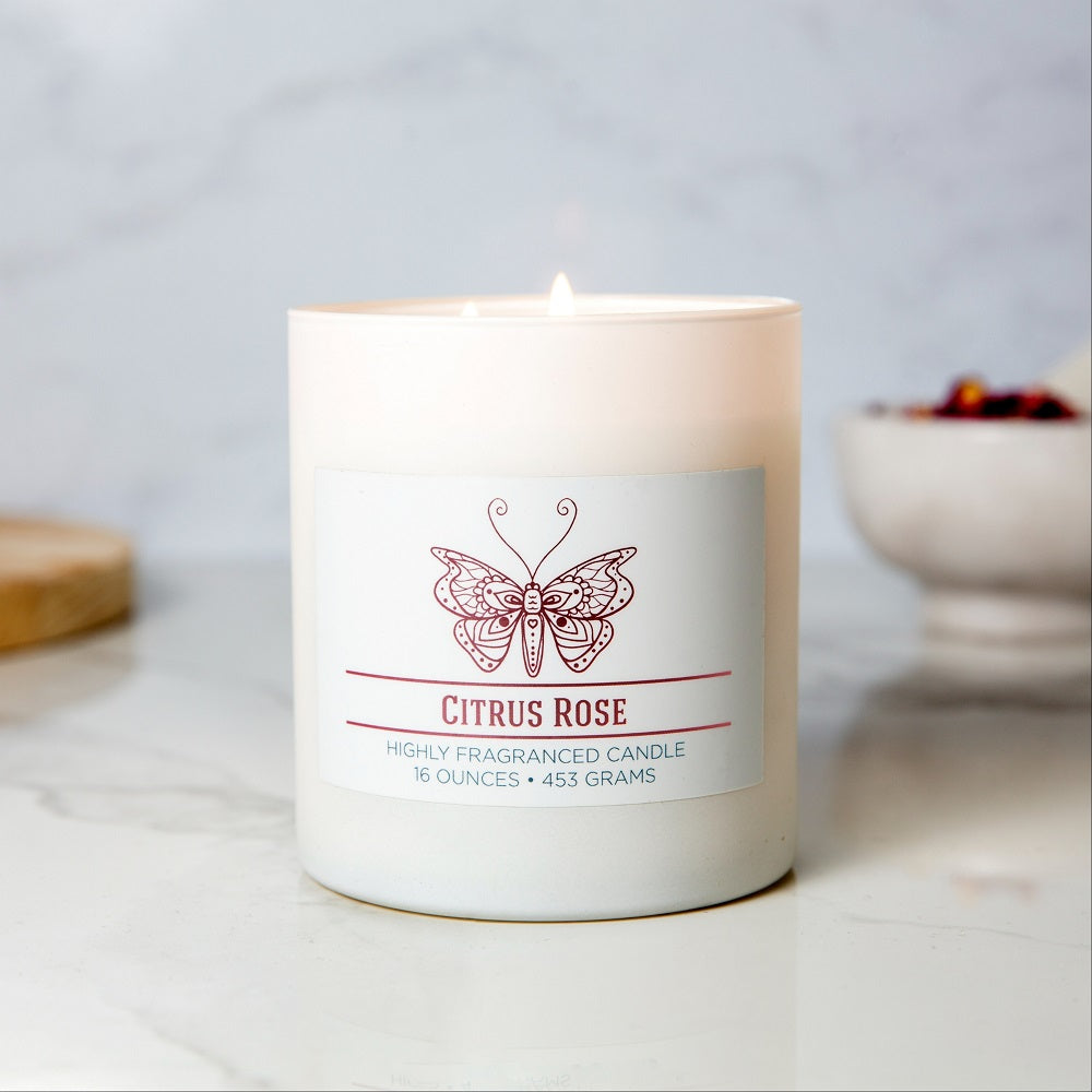 Aromatherapy & Wellness Candle, Citrus Rose, 16 oz, Colonial Candle