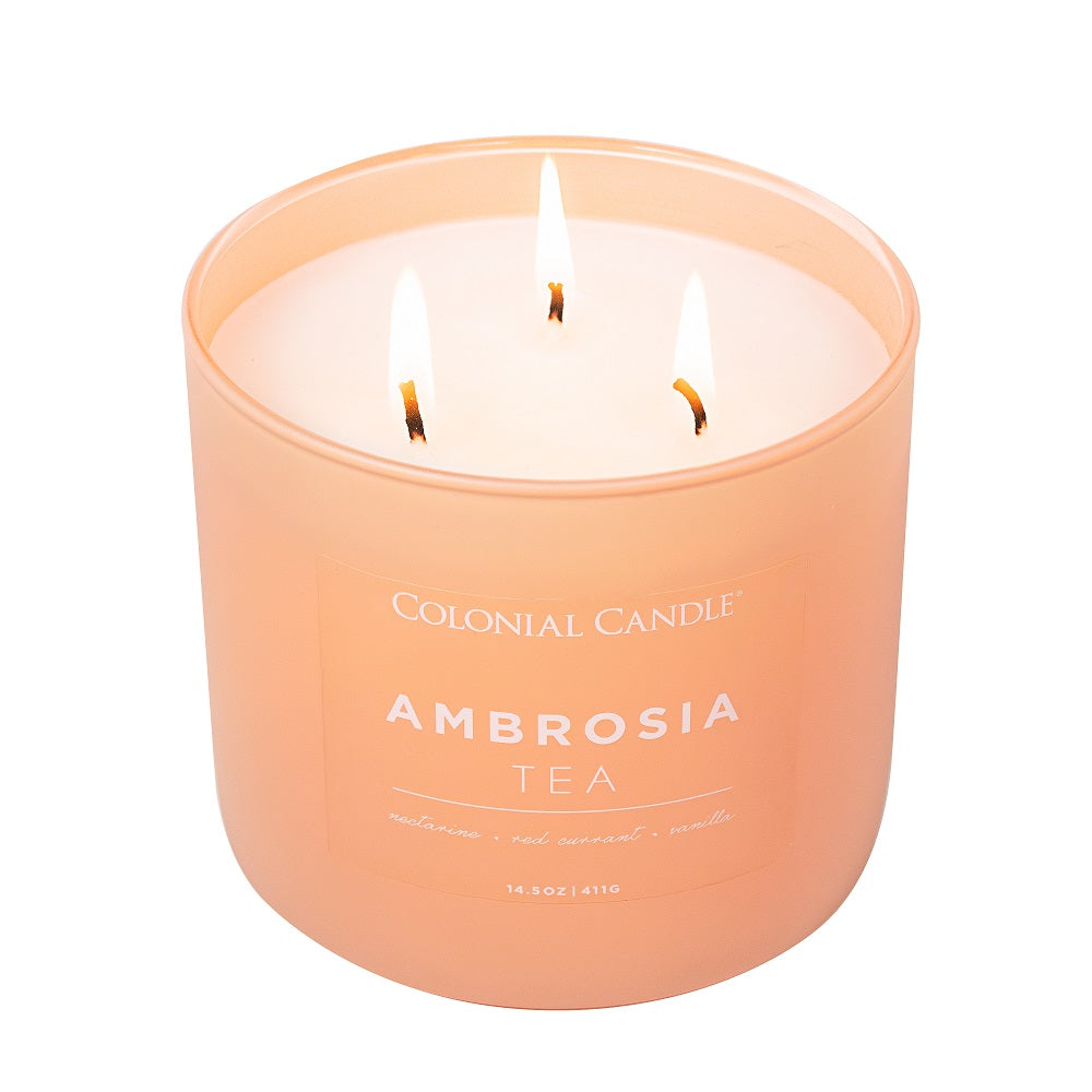Ambrosia Tea Scented Jar Candle, 3-Wick, 14.5oz - Colonial Candle Pop ...