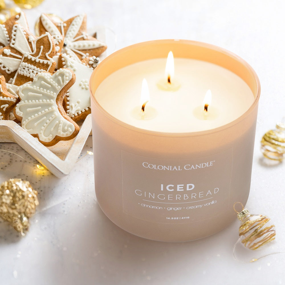 Iced Gingerbread Scented Jar Candle, 3-Wick, 14.5oz - Colonial