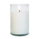 Candle in a glass jar on a white background