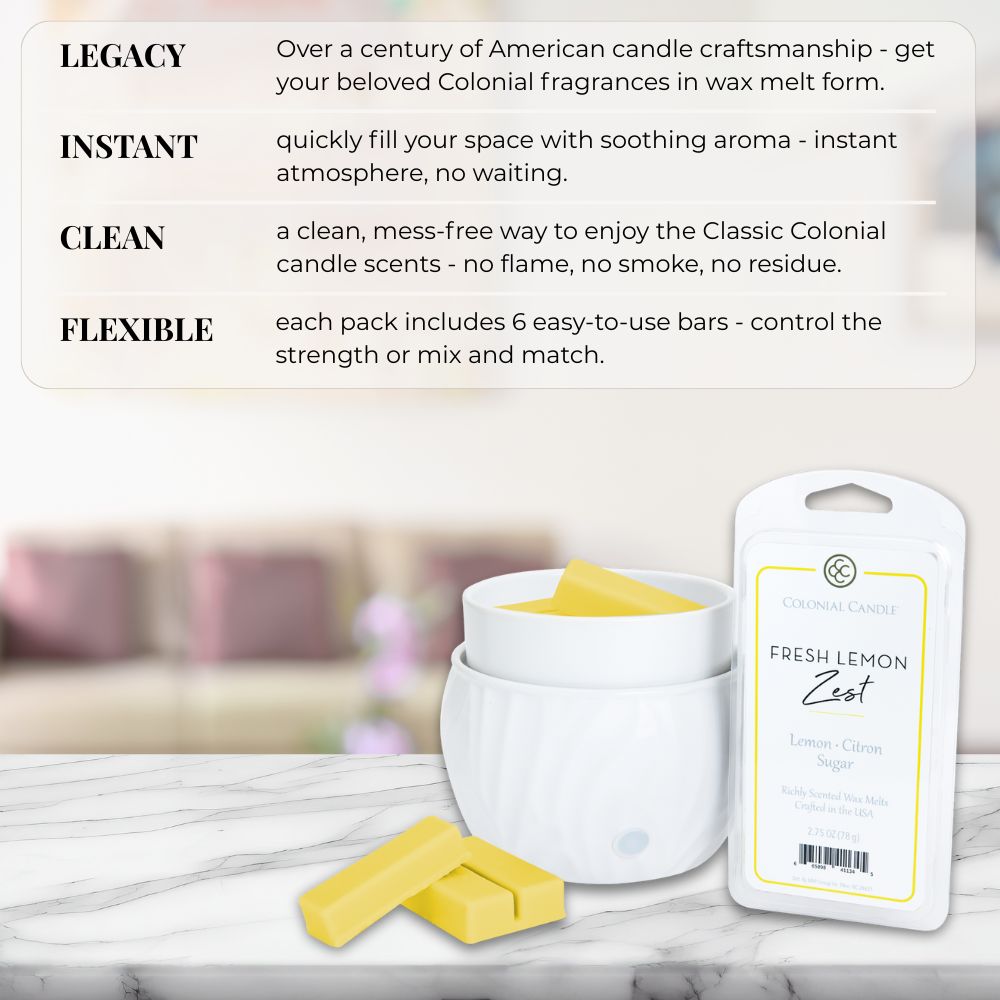 Fresh Lemon Zest Wax Melt, 2.75 oz | 36-48 hours fragrance