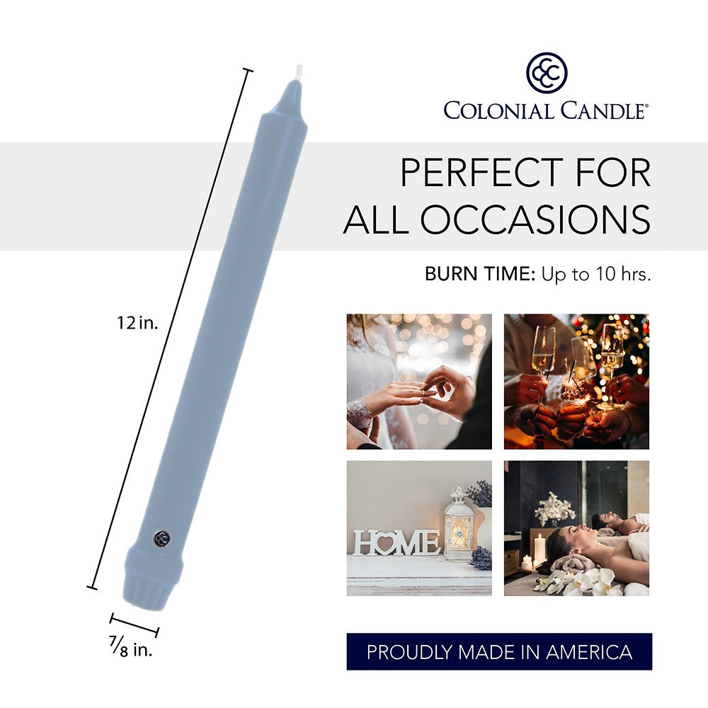 Wedgewood colored Classic 12 inch Dinner candles, Specifications