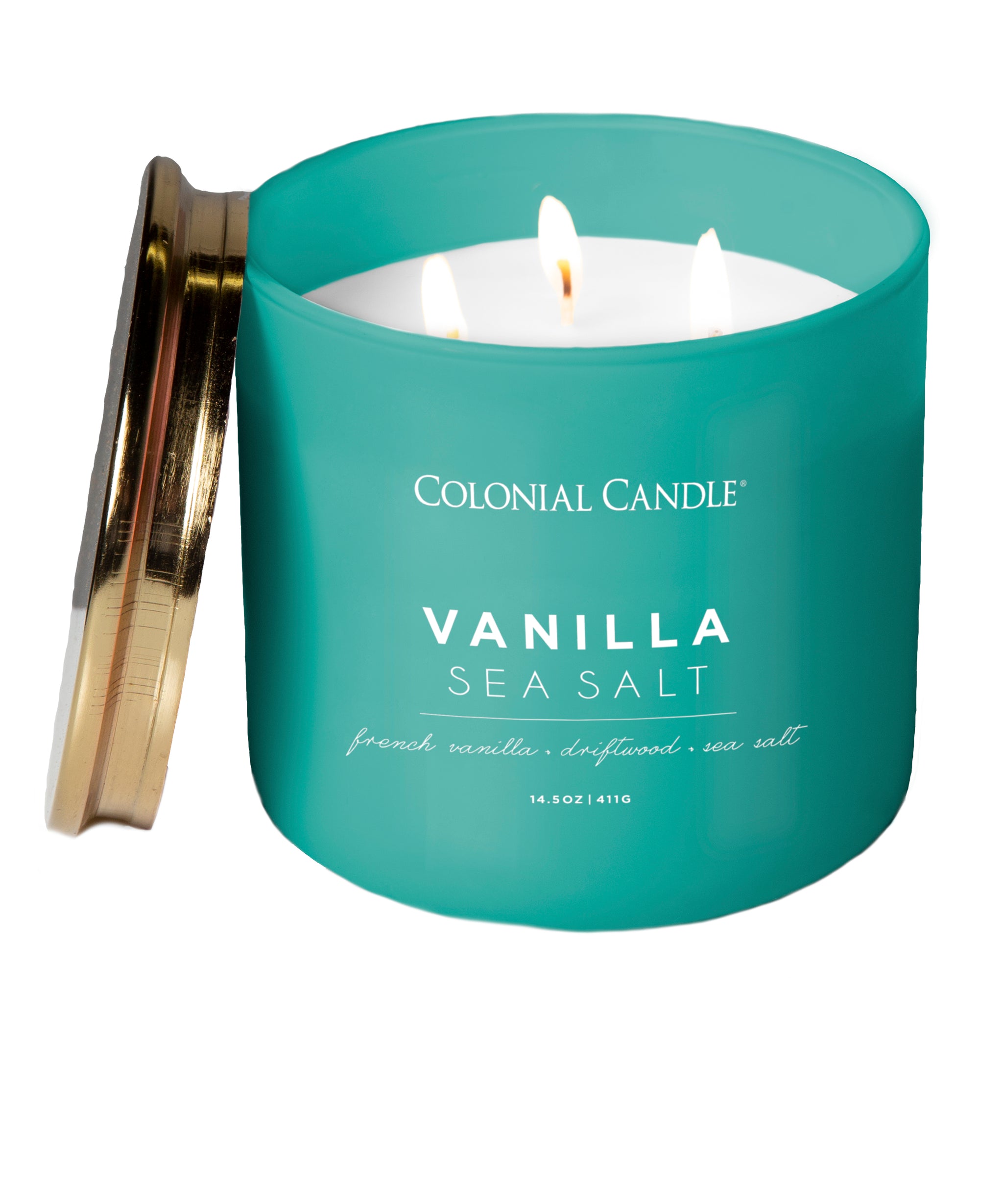 Vanilla Sea Salt Candle, Pop of Color Collection, 14.5 oz