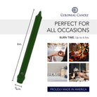 8 inch evergreen colored candle's dimensions