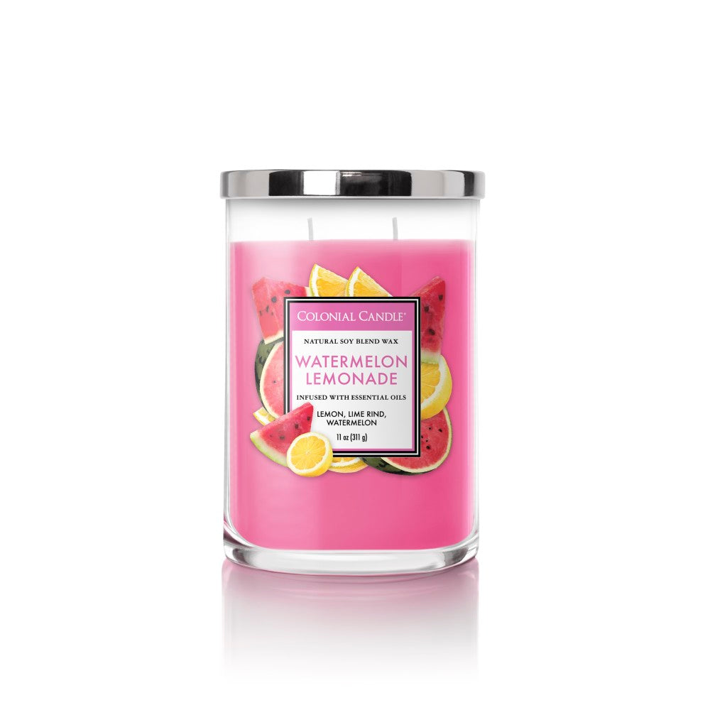 Colonial Classic Jar Candle, Clear Jar, Watermelon Lemonade, 11oz